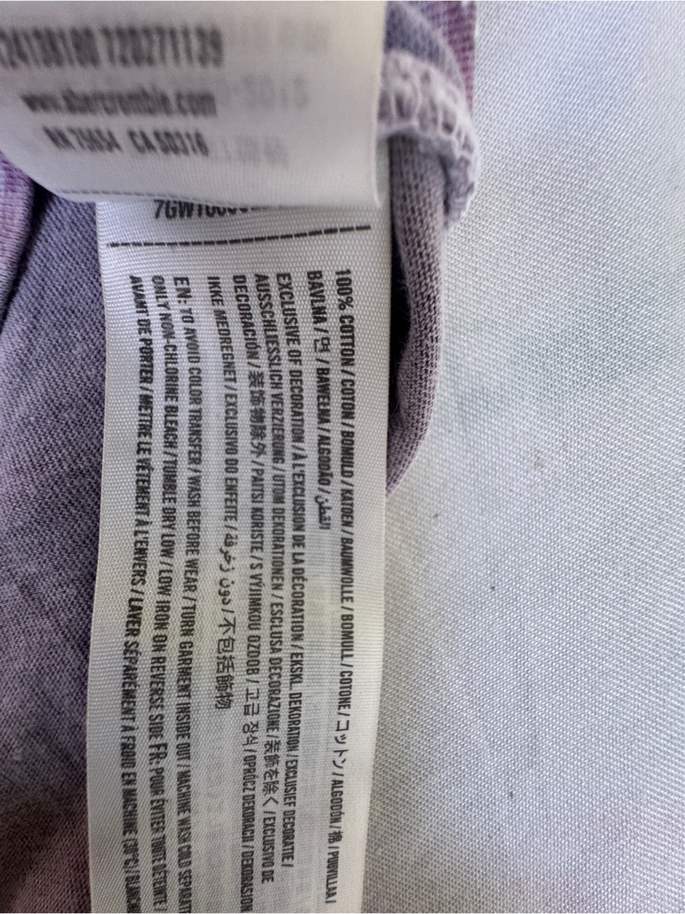 AmberCrombie &Fitch Floral Crew Neck Men’s T-Shirt - Lavender with Plum Floral L - Picture 7 of 7